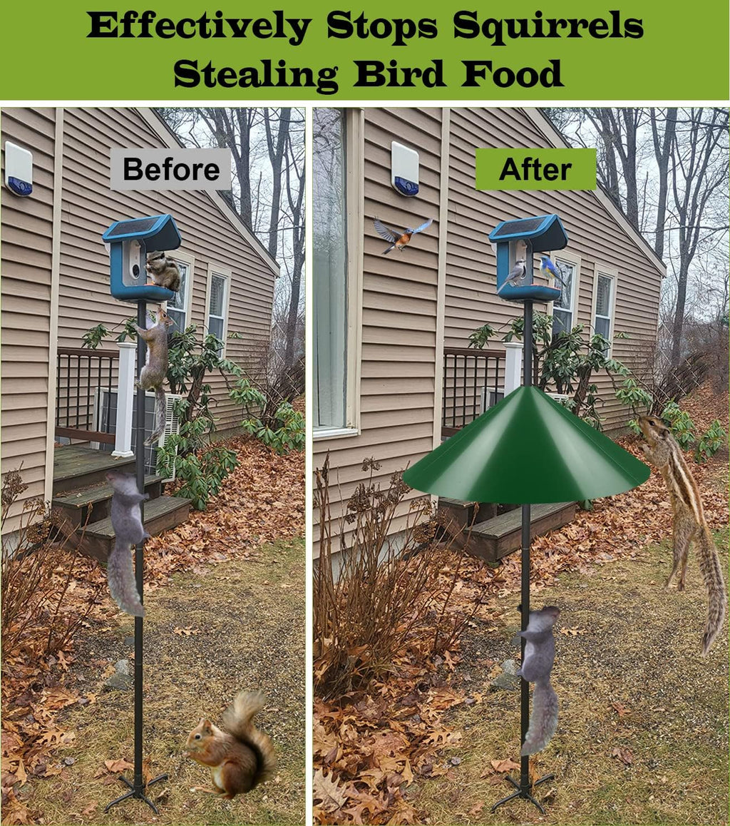 19 Inch Wide Squirrel Baffle for Bird Feeder Pole, Outside Pole Mount Stopper & Bird House Guard for Outdoor