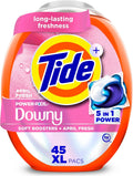 Power PODs + Downy Laundry Detergent Pods, 45 Count, Soft Boosters + April Fresh