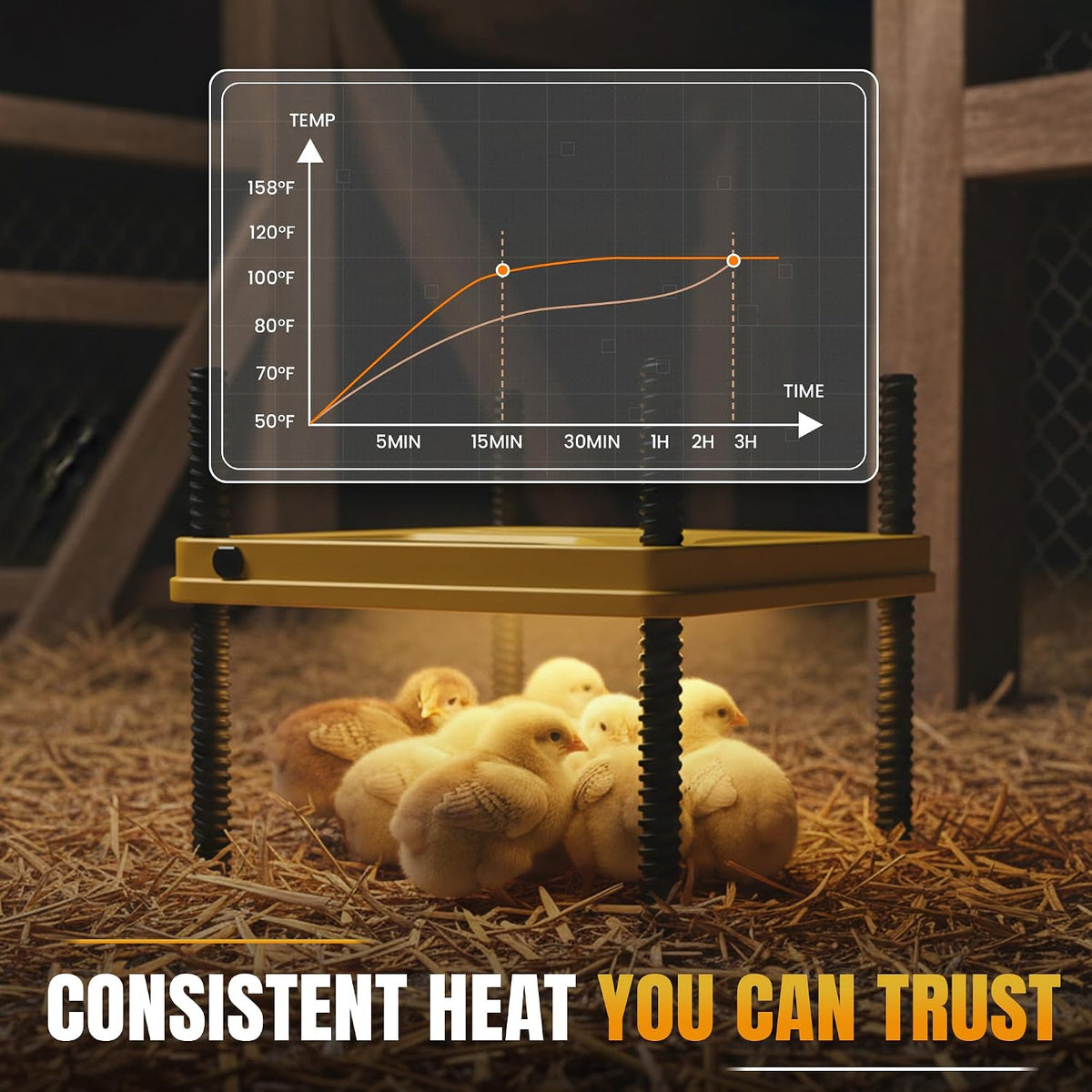 Heating Plate for Chick Brooder Adjustable 75W Chicken Heat Plate 10 x 10 Inch Warmer Brooder Heater for 10-12 Chicks