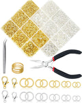 2400PCS Jump Rings Kit for Jewelry Making and Craft Supplies ﻿﻿ ﻿ | Gold/Silver Jump Rings,Lobster Clasps &