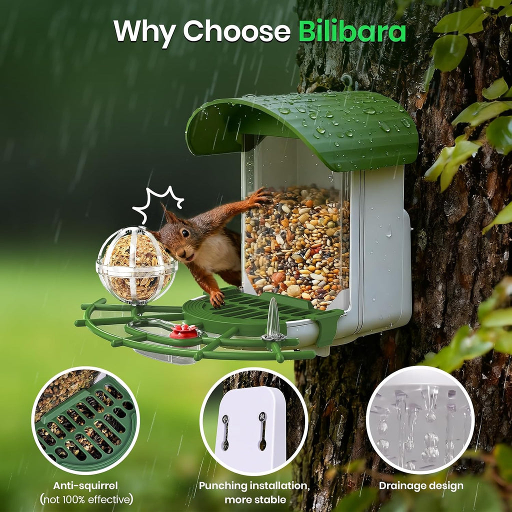 Bird Feeder, 3.3LB Bird Feeder for Outdoors, Wild Bird House for Hummingbird, Cardinals, Ideal Christmas Gift for