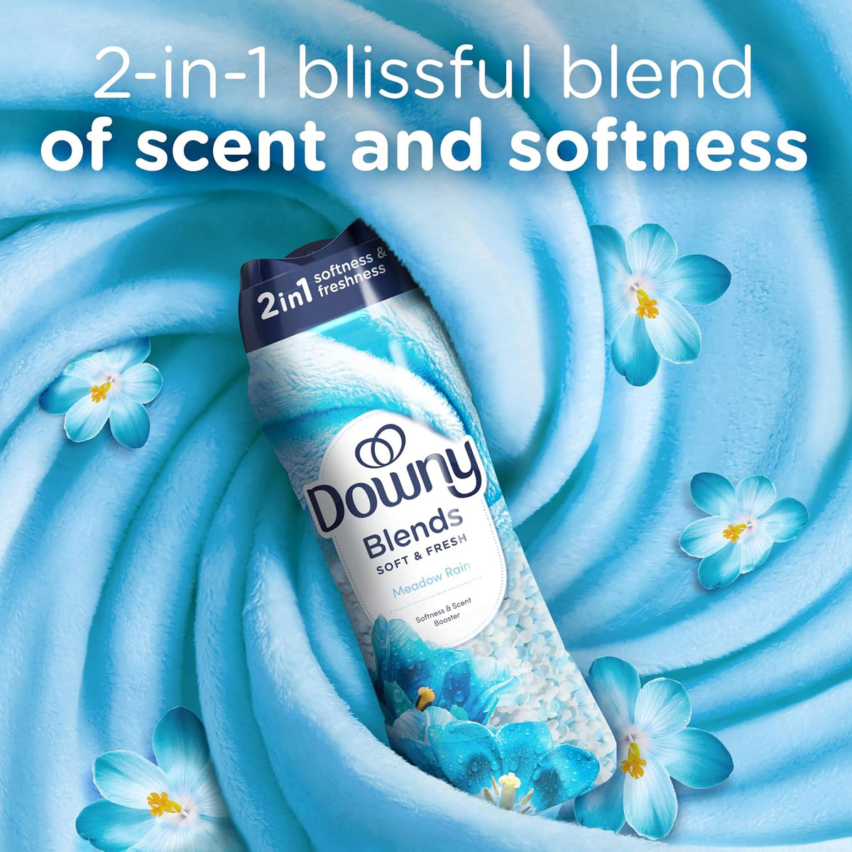 Blends In Wash Laundry Scent Booster Beads, Meadow Rain Scent, 24.5 OZ, Fabric Softener Beads And Freshness