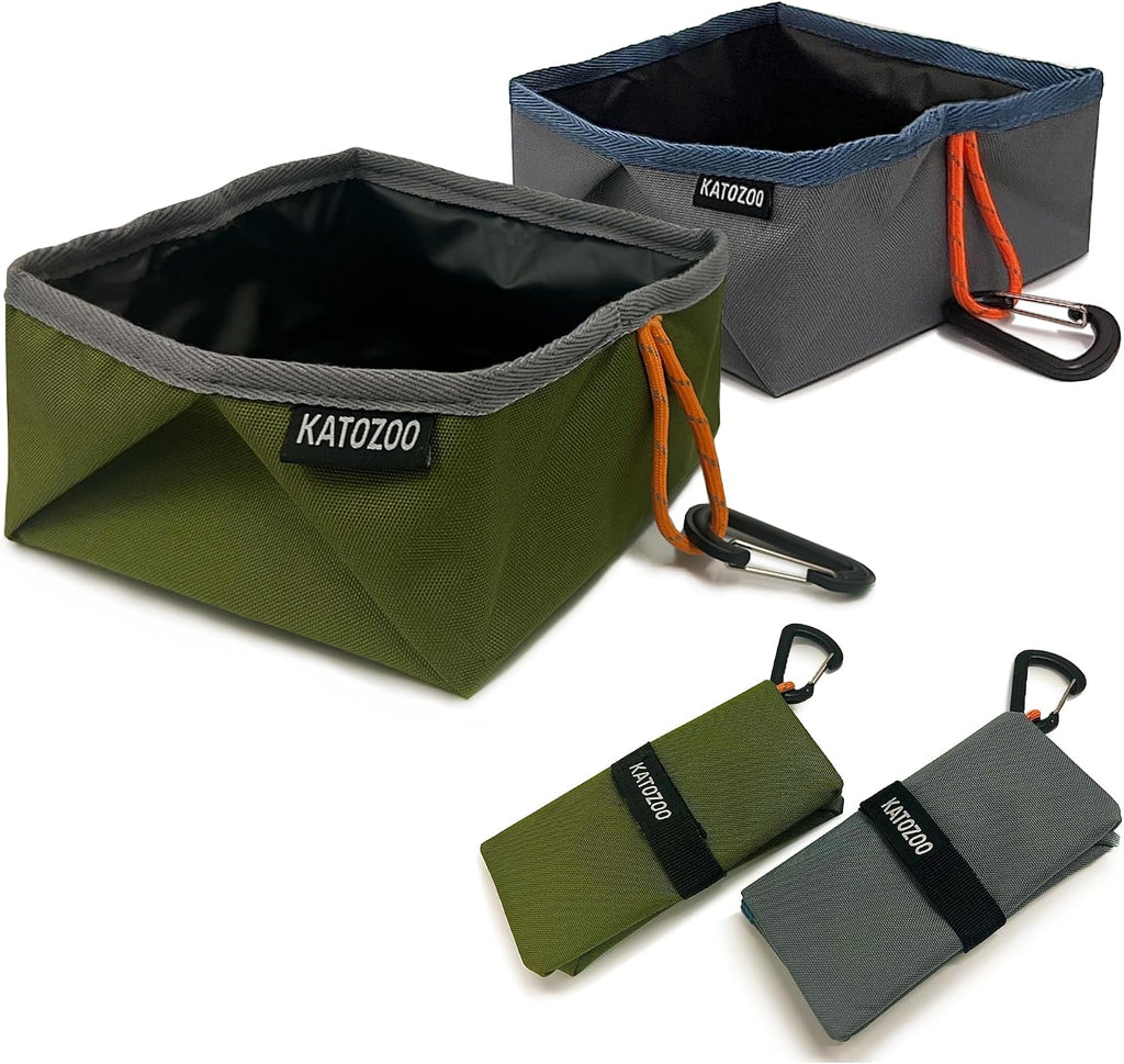 Travel Dog Bowls, 2 Pack 60oz Collapsible Dog Bowls, Portable Food and Water Bowls for Walking, Camping, and