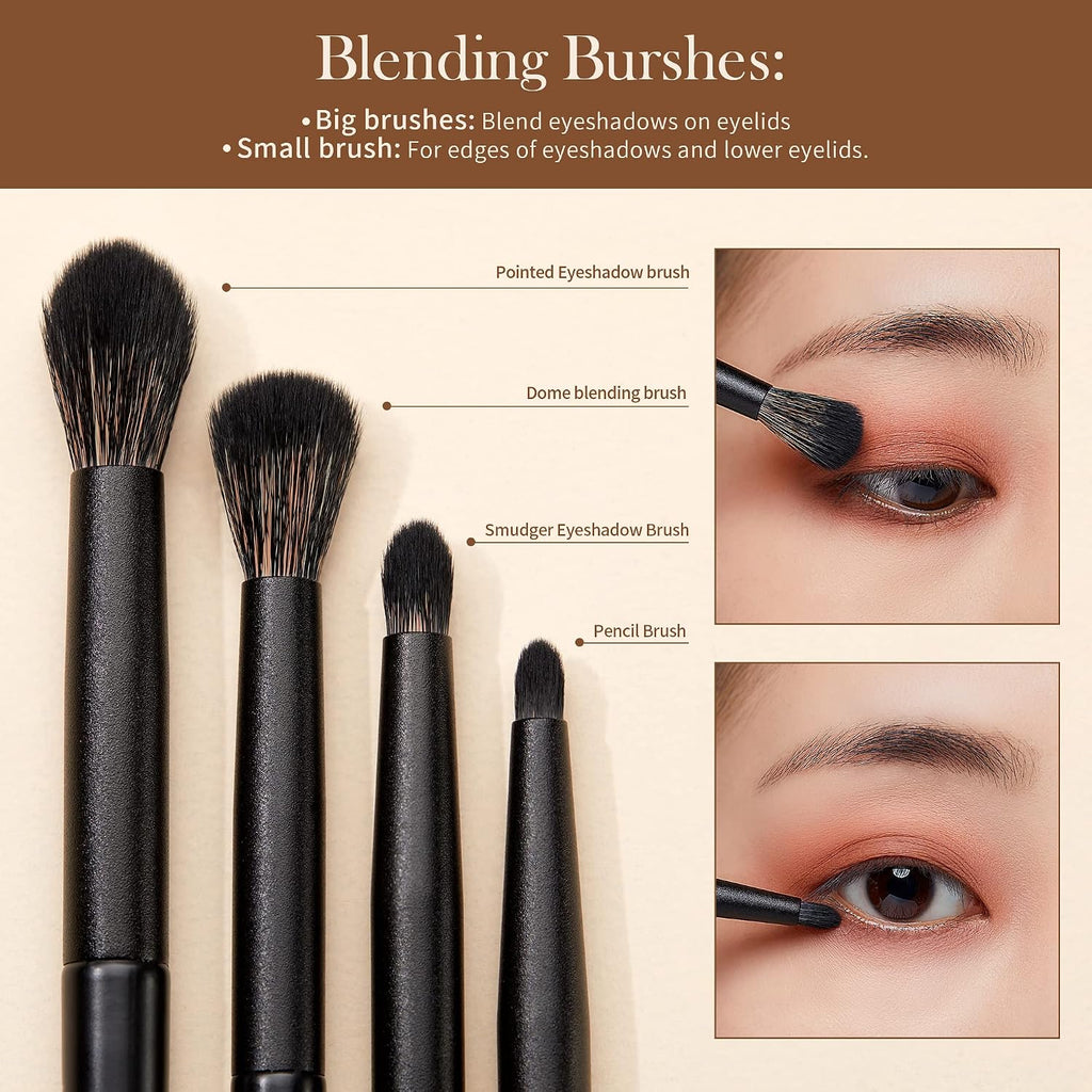 Eyeshadow Brush Set 10pcs Eye Makeup Brushes for Blending T337