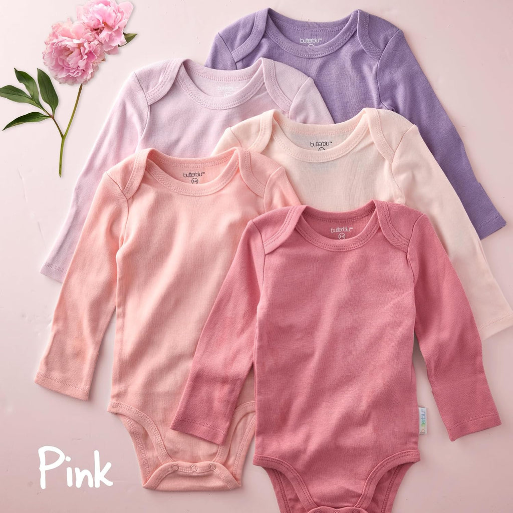 Blake 5-Pack Long Sleeve Bodysuits 100% Organic Cotton, Unisex