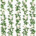 5Pcs 34FT Flower Garland White Artificial Rose Vine Wedding Decor