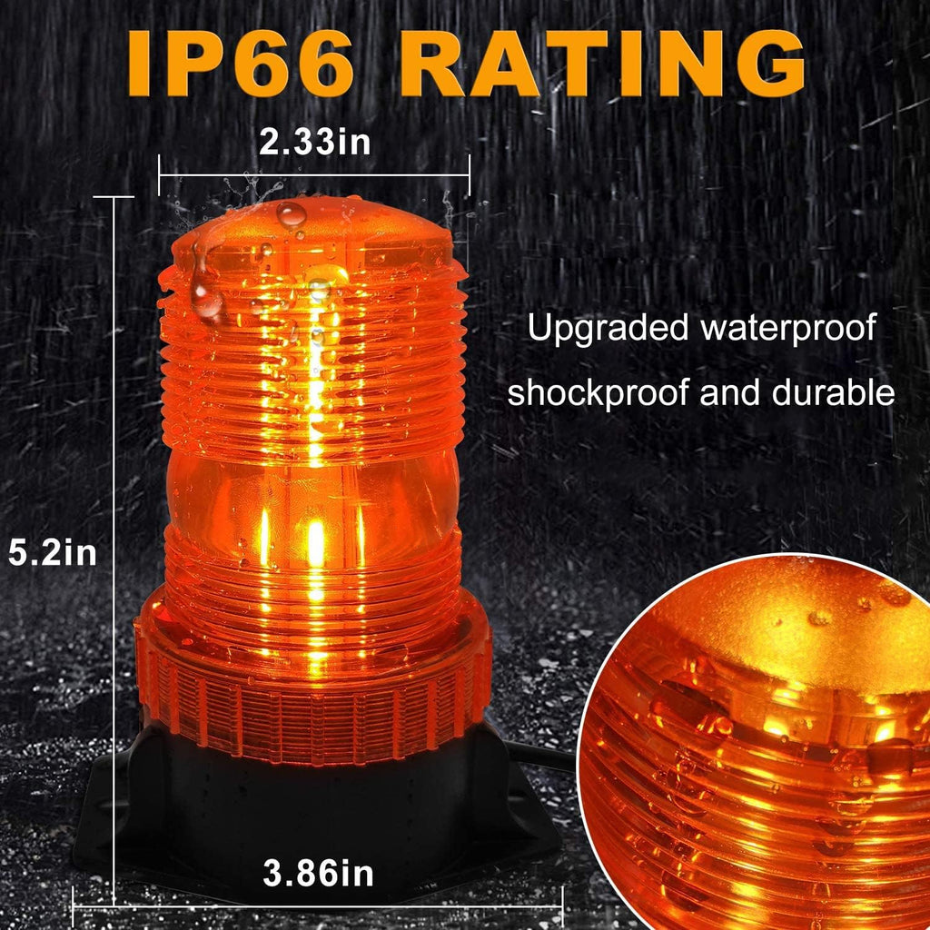 LED Strobe Light, 12V-24V Warning Emergency Safety Flashing Beacon Lights with Magnetic and 16.4 ft Straight Cord