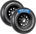 2-Pack Trailer Tire Rim Assembly ST205/75D15 15 Inch 5 Lug Black