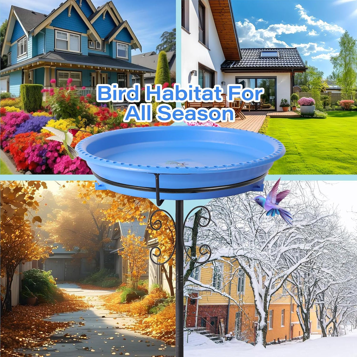 Heated Bird Baths for Outdoors,100W Bird Bath Water Heater Bird Bath Deicer,Heated Bird Bath Thermostat Control