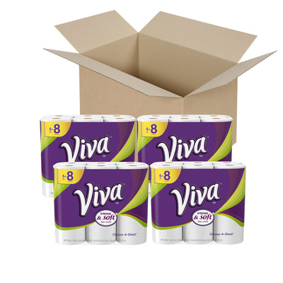 Choose-A-Sheet Paper Towels, White, Big Roll, 6 Roll (Pack of 4)
