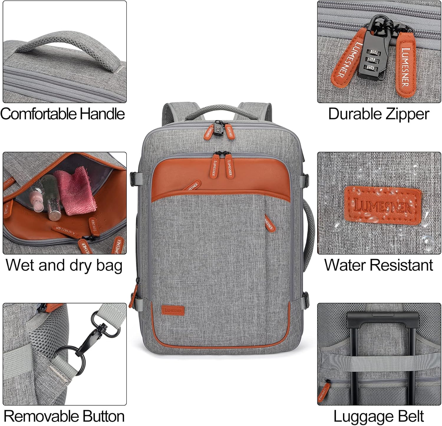 Carry on Travel Backpacks, Extra Large 40L Flight Approved Bag for Men & Women,Expandable Suitcase Backpack With 4
