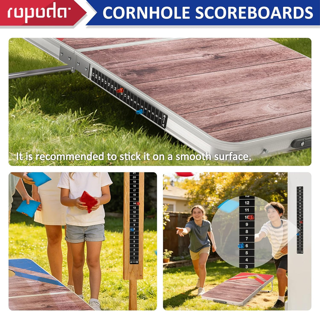 Cornhole Board Set with Score Sheet, 4×2/3×2 FT Regulation Size Corn Hole Games for Adults with Lightweight Aluminum