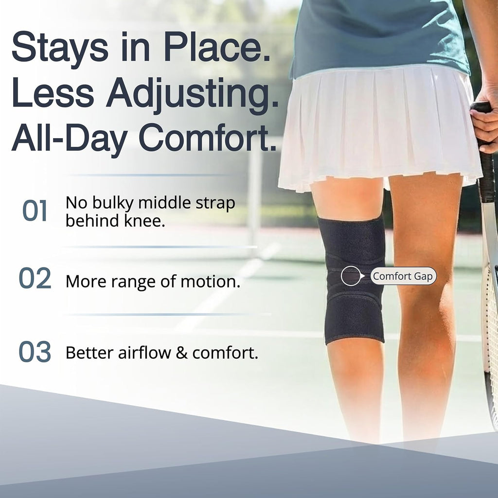 Knee Brace For Women & Men For Arthritis Acl, Mcl Pain Patented 4-way Adjustable Wraparound Support Dual Side