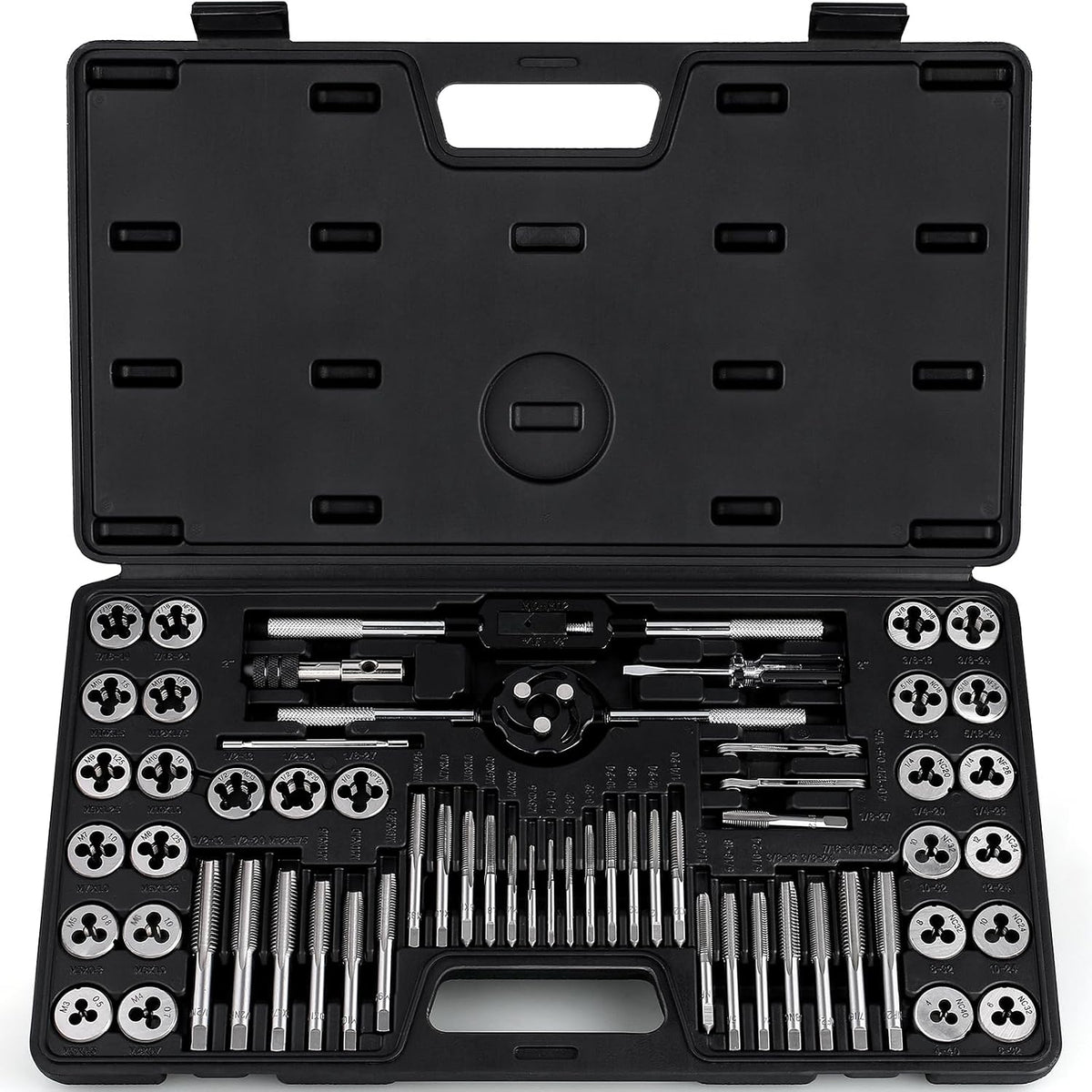 WINNER 60-Piece Premium Tap and Die Set with Both SAE and Metric Sizes, Master Threading Tool Kit for Mechanics, Auto, Machinery and Craftsman, Metric and Standard, Internal and External Threads