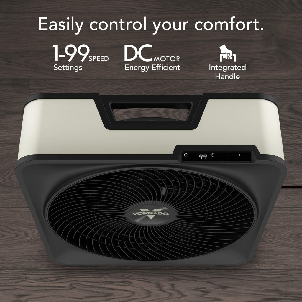 Model 80X High Velocity Box Fan, 20 Inch, Digital Display, Timer