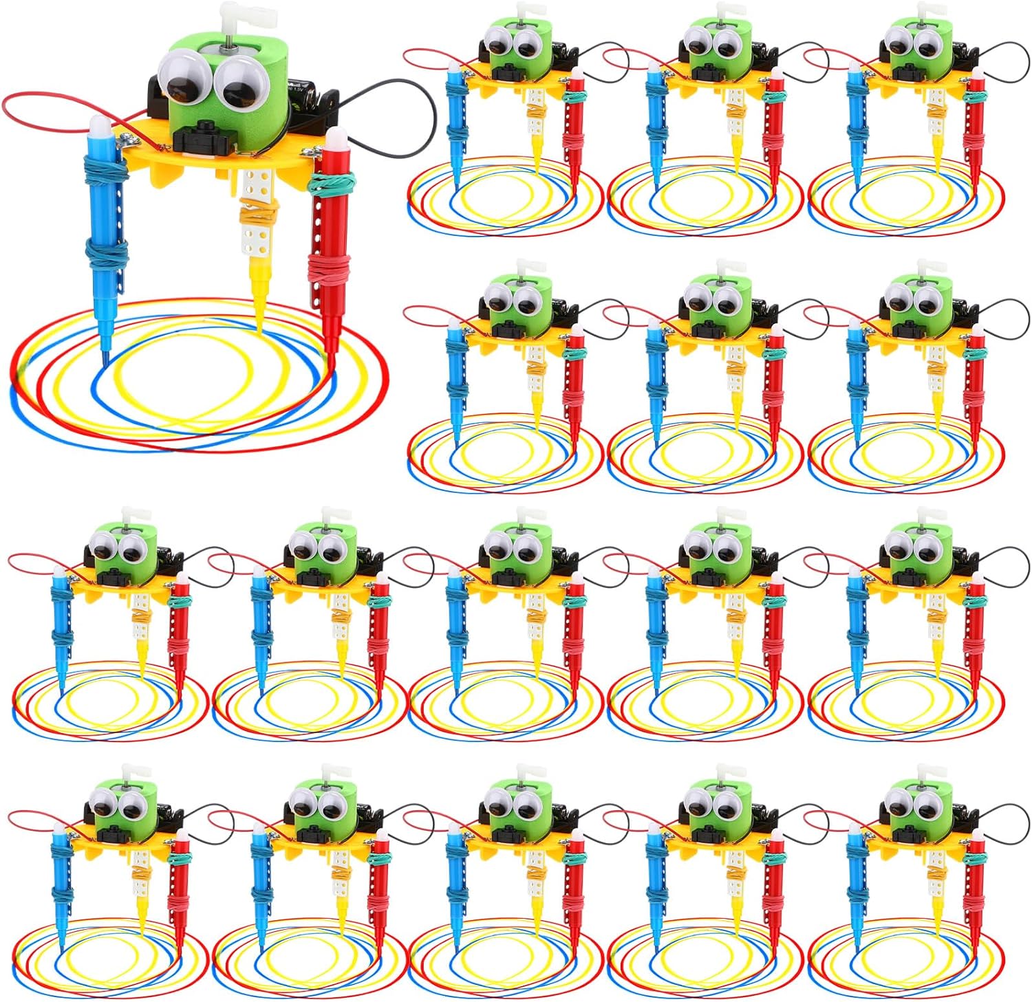 16 Pcs Doodling Robot Building Kits Stem Craft Kits for Kids 8-12, Stem Robotics Kit Toys Educational Robotics DIY