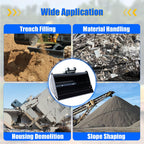 Mini Excavator Bucket Attachments, 20" No Teeth Flat Backhoe Buckets, Digging Bucket Accessories for Loading Sand