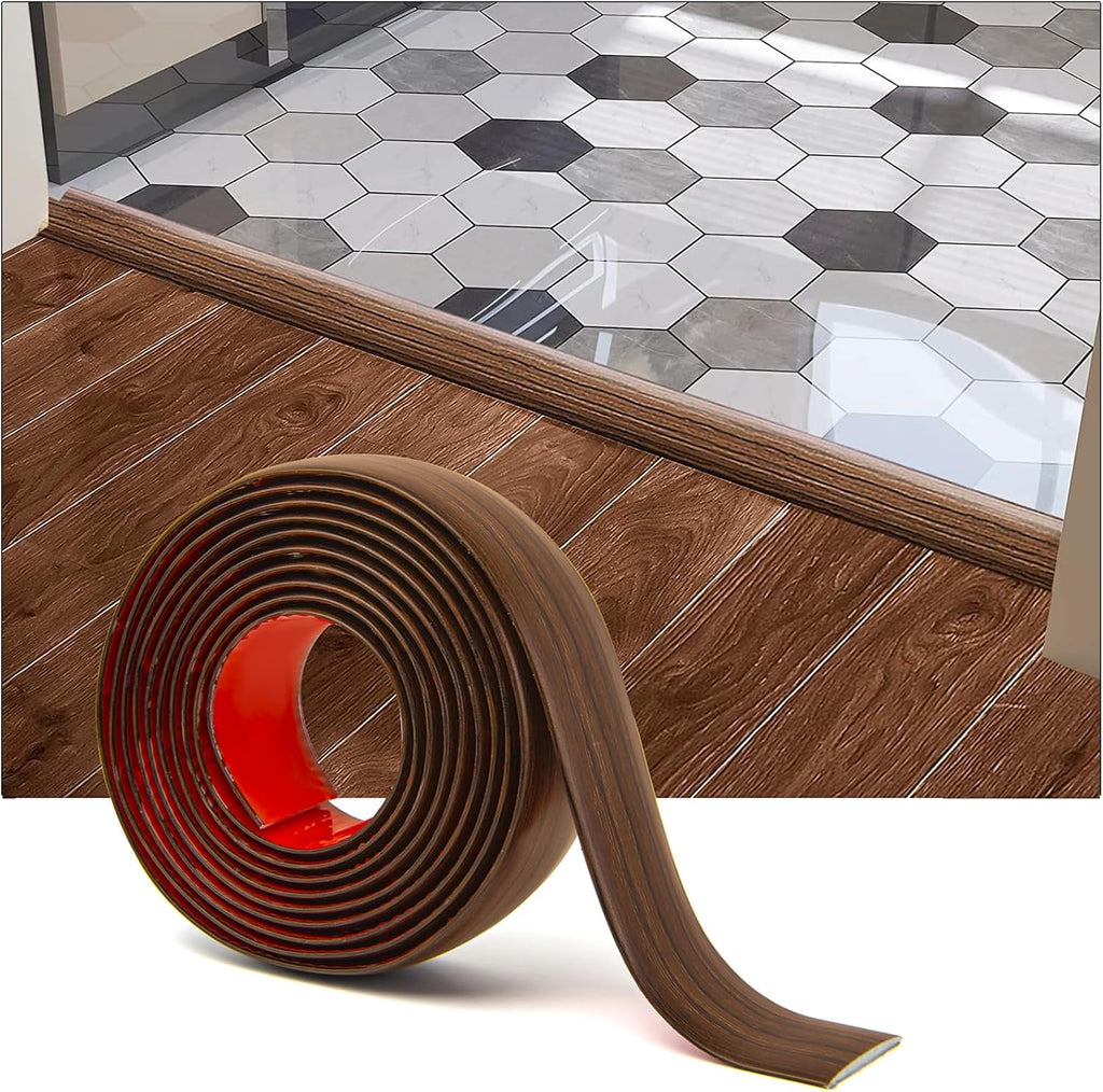 4 ft Vinyl Floor Transition Strip, Laminate Floor Divider, Cherry