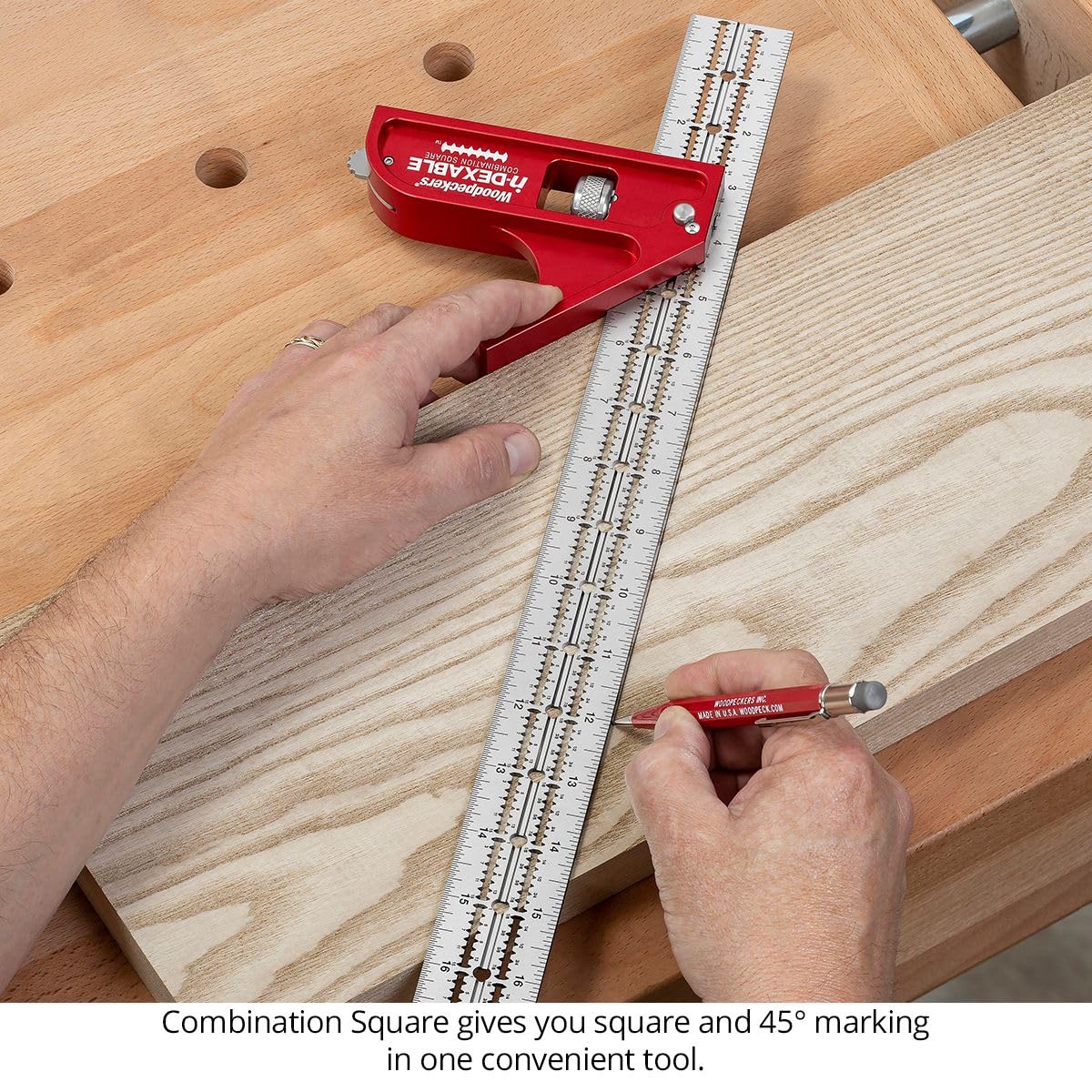 Woodpeckers inDexable Square System, 18 Inch XL Combination Square, Feature Packed Woodworking Tool