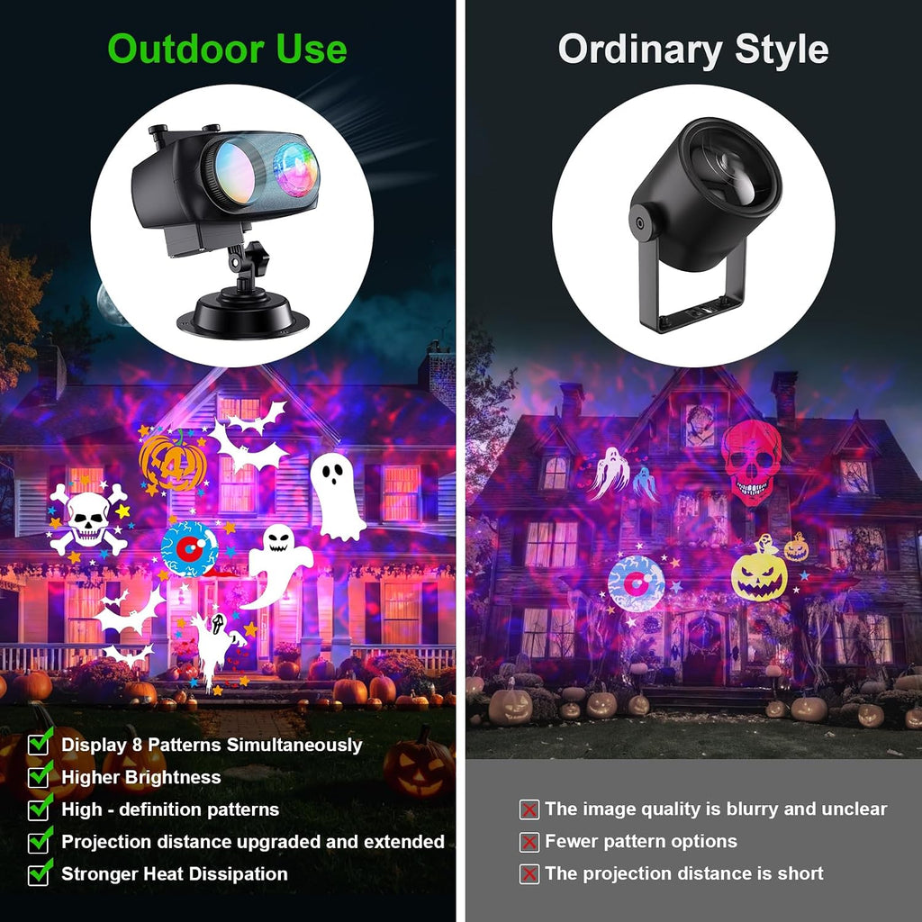 2026 Upgrade Halloween Christmas Projector Lights Decorations, COOLWUFAN Outdoor Indoor Holiday Projector Lights with