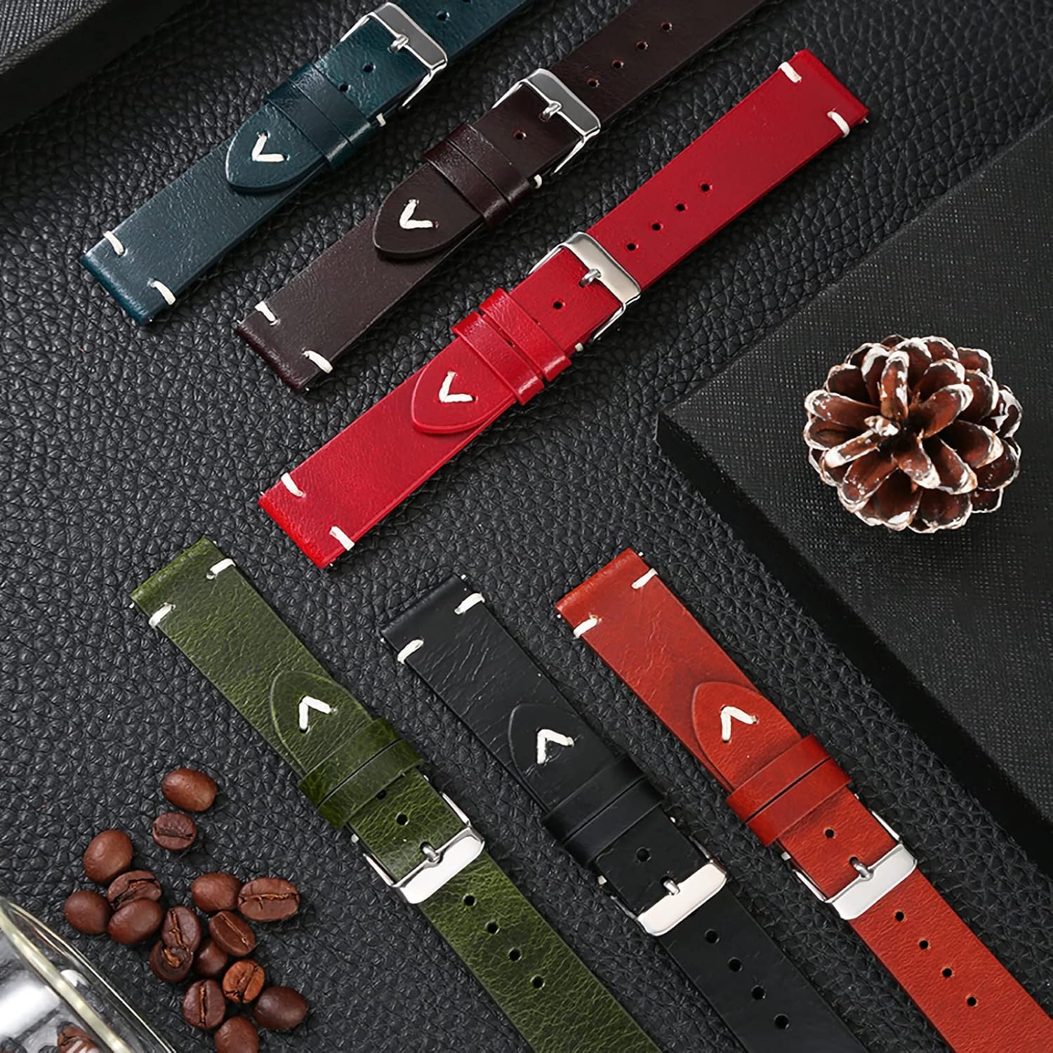 Vintage Leather Watch Band Quick Release Replacement Genuine Watch Strap 18mm 19mm 20mm 22mm for Men and Women