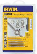 Irwin HANSON 1765541 Tap and Hex Die Set, 12-Piece, Carbon Steel