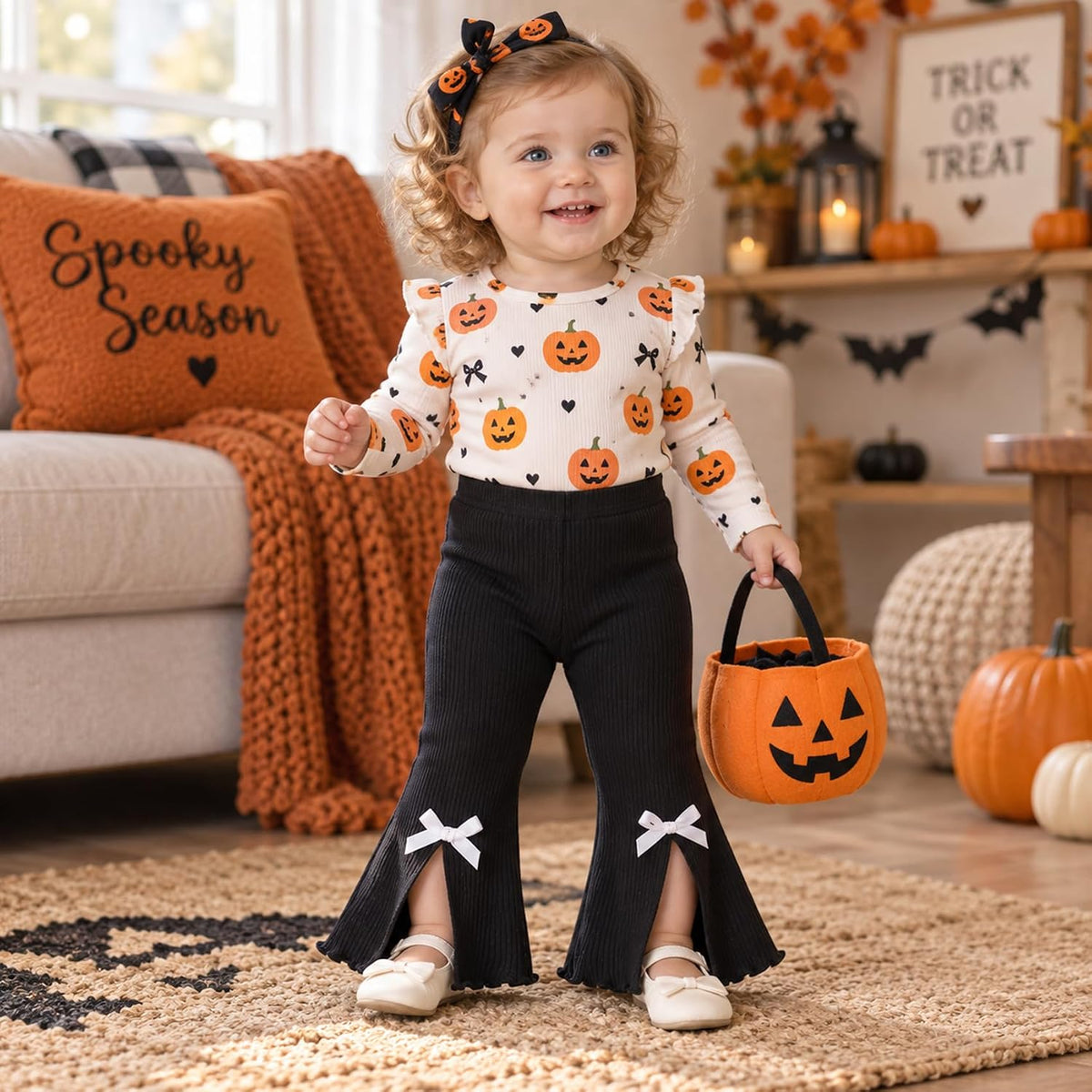 Baby Girl Flare Pants 3 Pack Ribbed Toddler Bell Bottoms 6M-3T