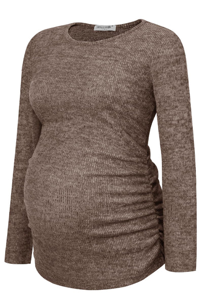 Women's Maternity Sweater Shirt Long Sleeve Pregnancy Top Clothes Coffee M