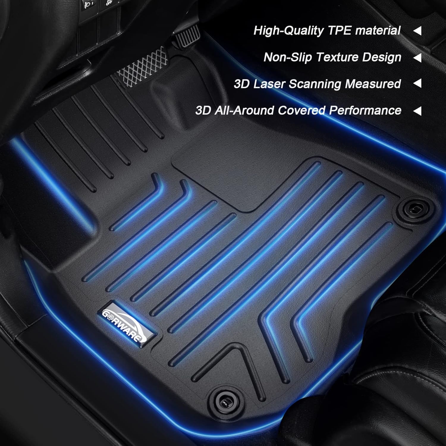 Floor Mats for CRV, 3D Floor Liner Compatible with CR-V 2022 2021 2020 2019 2018 2017, Front and Rear Row Floor