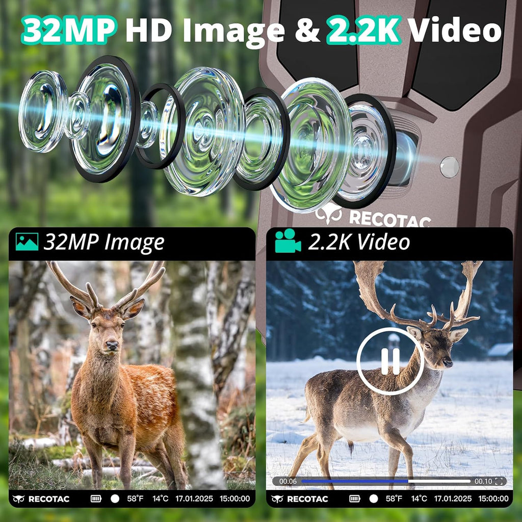Sense Cellular Trail Camera - 32MP 1296P Game Camera with AI Photo Upscale,4G LTE Trail Cam No WiFi Need,No Glow