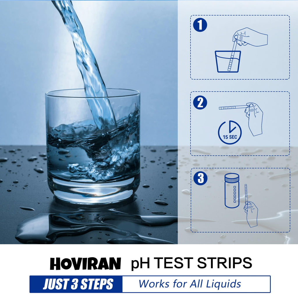 Universal pH Test Strips 0-14, 125ct Quick Reliable pH Testing Kit