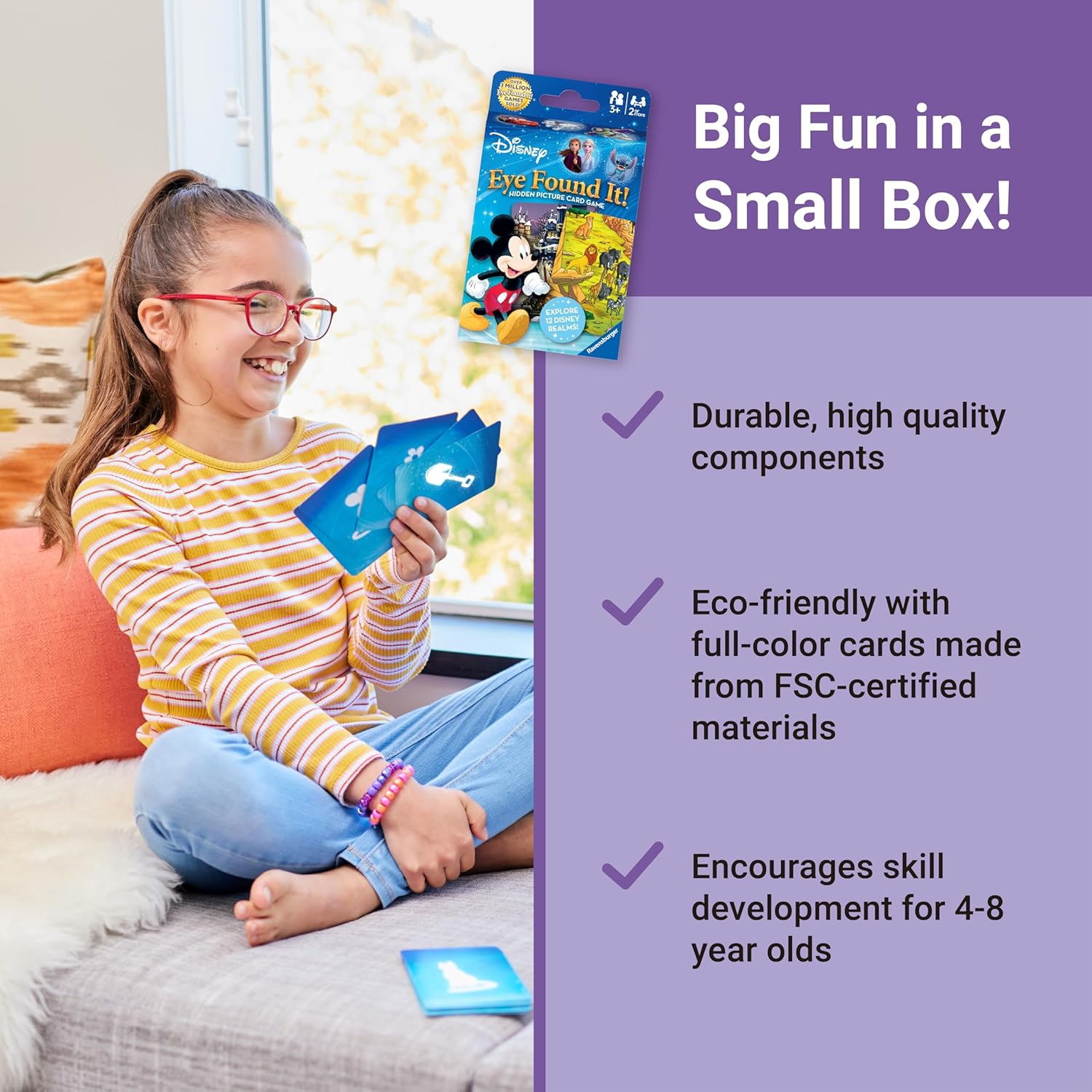 Ravensburger Eye Found It! World of Disney Card Game - Fun and Educational Spot It for Toddlers, Preschoolers, Boy