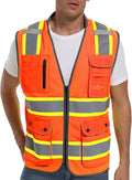 Reflective Safety Vest for Men and Women - High Visibility Construction Vest - Dual Tone Reflective Strips