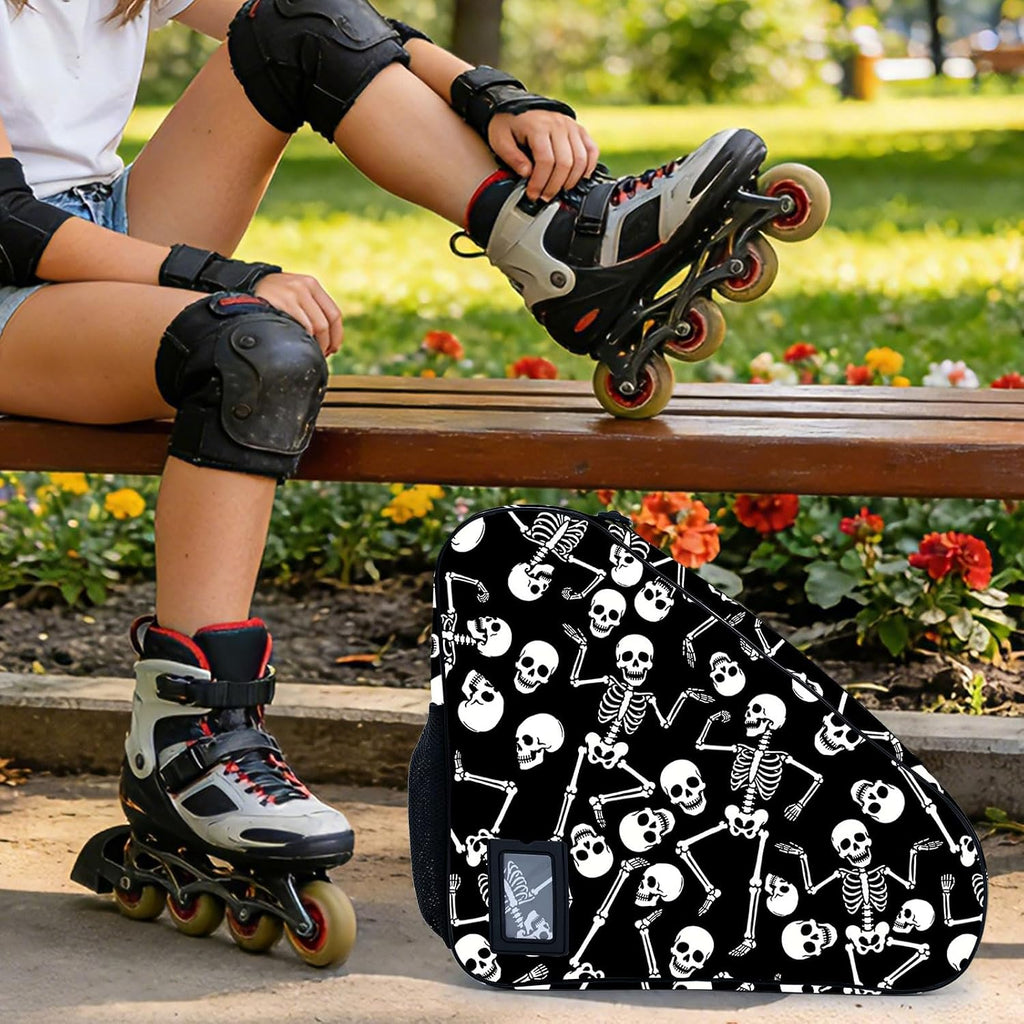 Camo Print Skate Bag For Ice Roller Inline Skates With Adjustable Shoulder Strap Fit Women Men Adults
