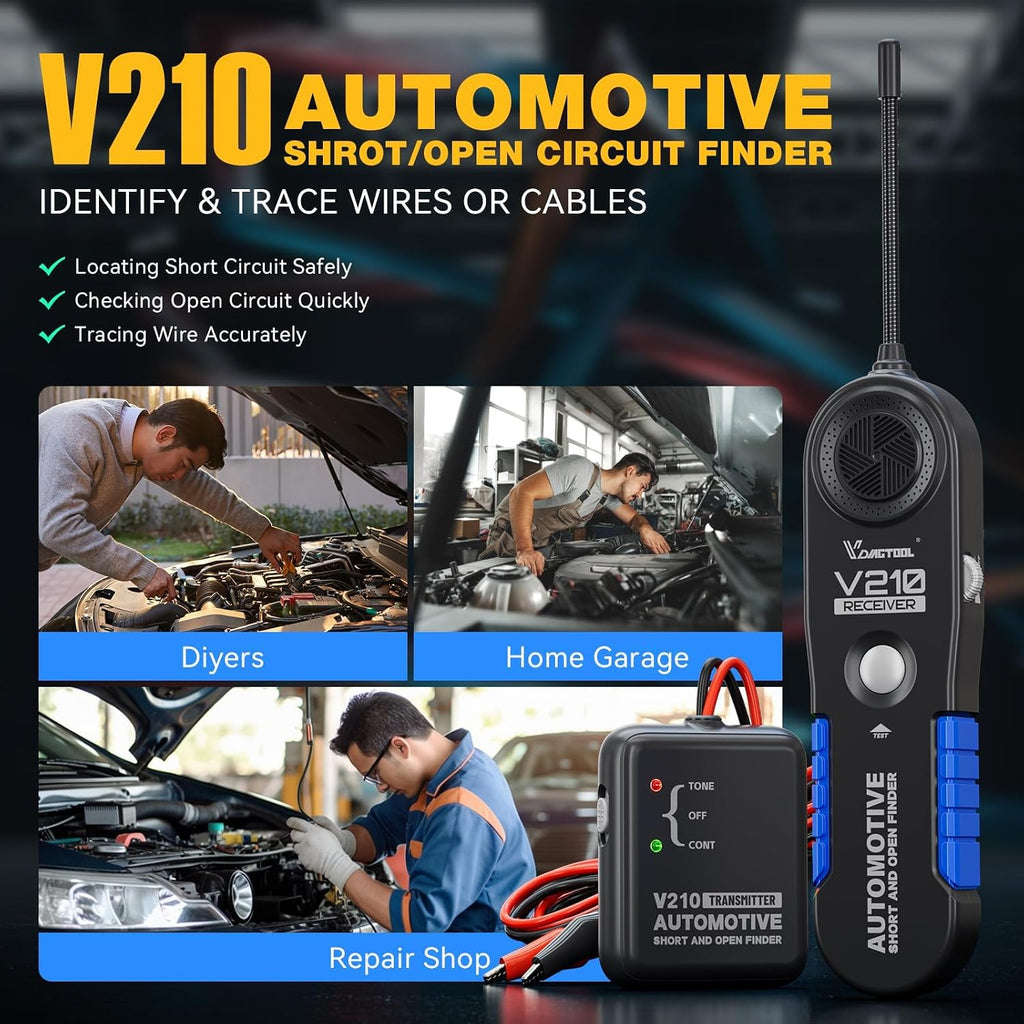 V210 Wire Tracer Circuit Breaker Finder, Automotive Circuit Tester Open & Short Circuit Finder, Broken Wire Detector