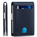 Slim Wallet for Men - RFID Blocking Leather Bifold with Money Clip
