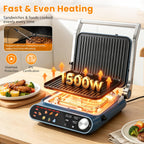 7-in-1 Panini Press Sandwich Maker, Electric Indoor Grill