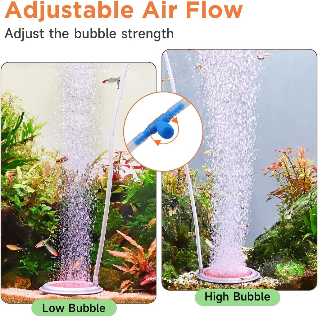 Aquarium Air Stone, 2.6 Inch Nano Air Stone Makes Super Tiny Bubbles, Ultra Quiet Dissolved Oxygen Diffuser Small