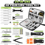 3D Printer Tools Kit, 34pcs 3D Printer Accessories for All FDM/SLA Printers Includes Nozzle Cleaning, Removal