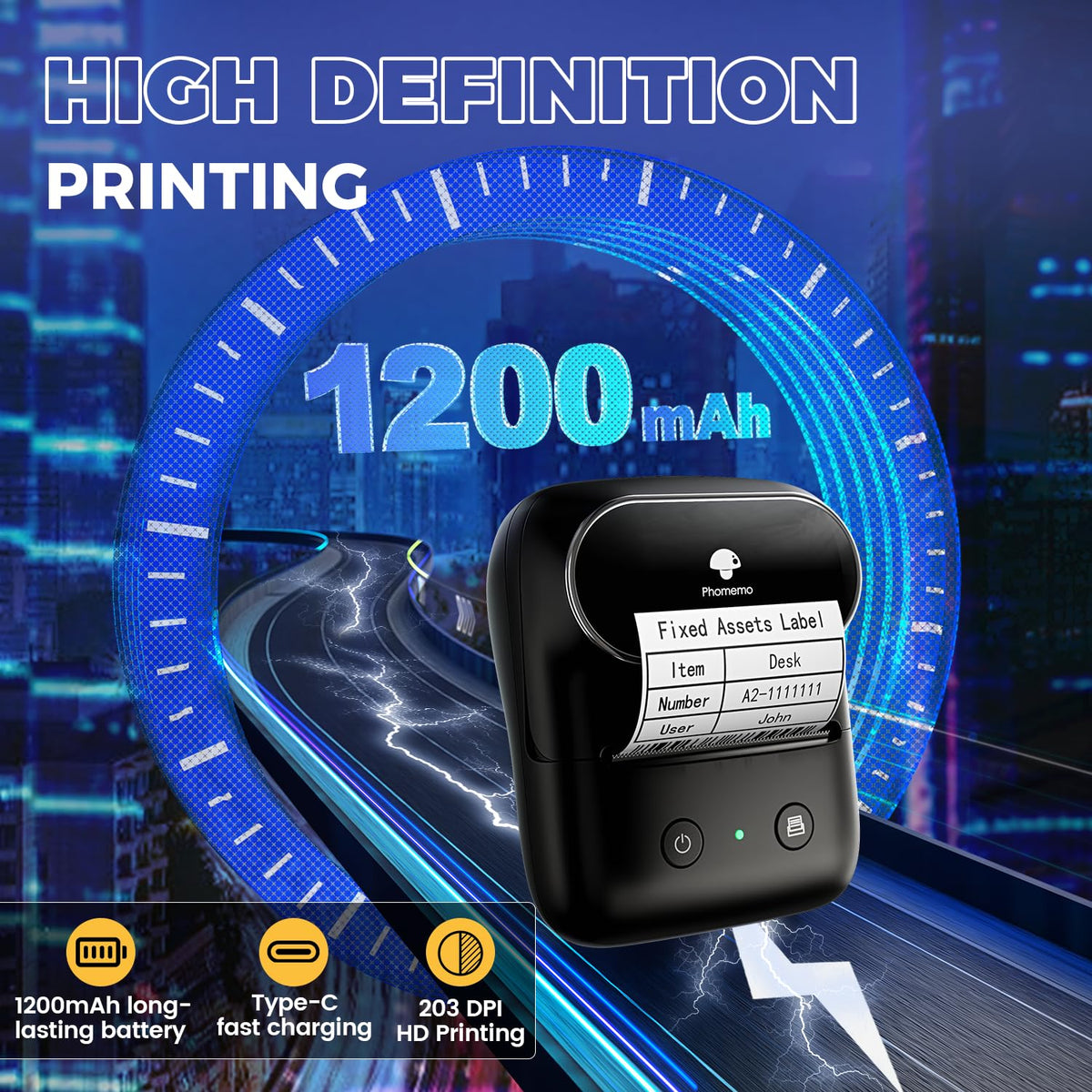 2 Inch Label Maker Machine, Bluetooth Label Printer for Home