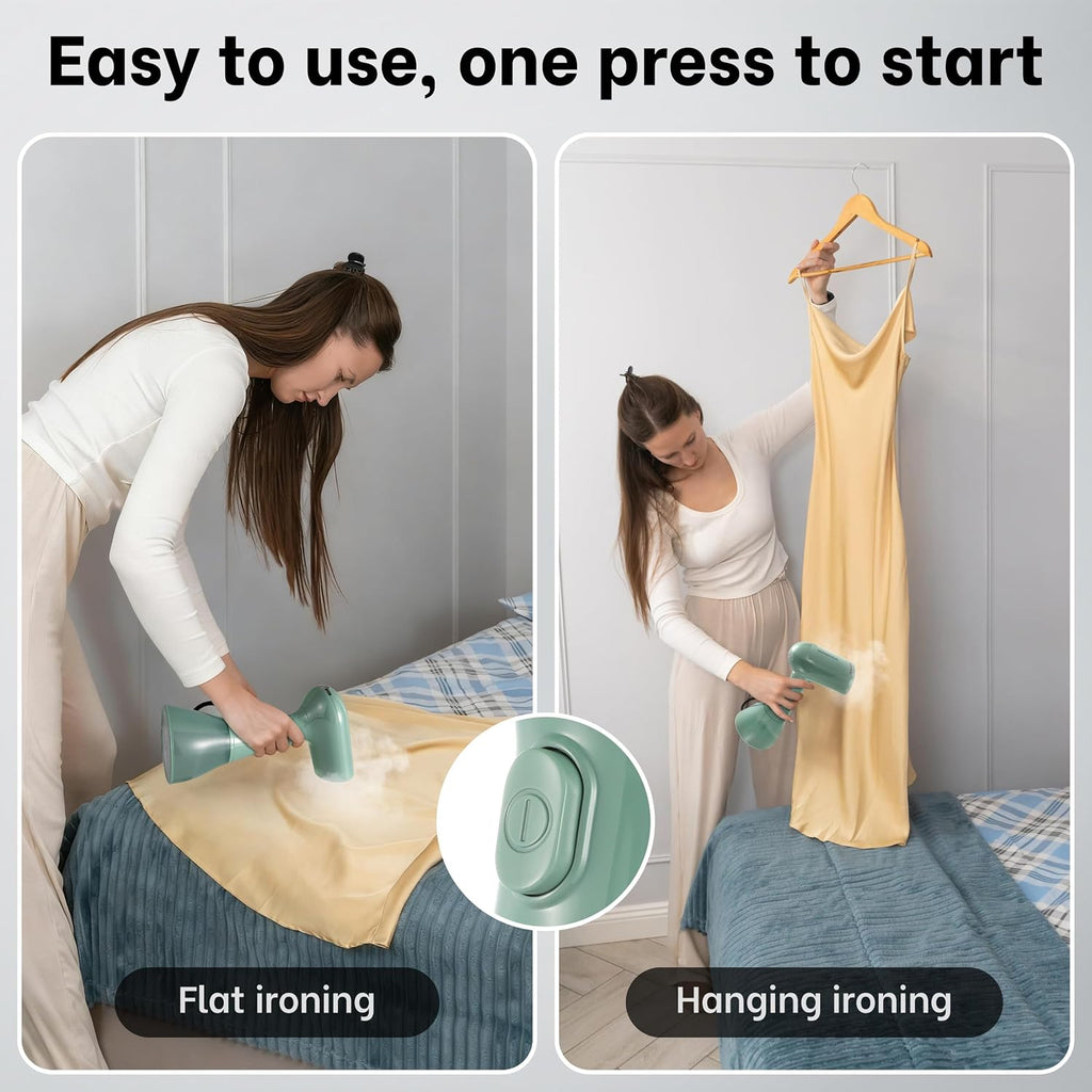 GS01 Handheld Clothes Steamer, 400ml Large Water Tank 1500W Fast Heat Up Portable Travel Wrinkle Remover
