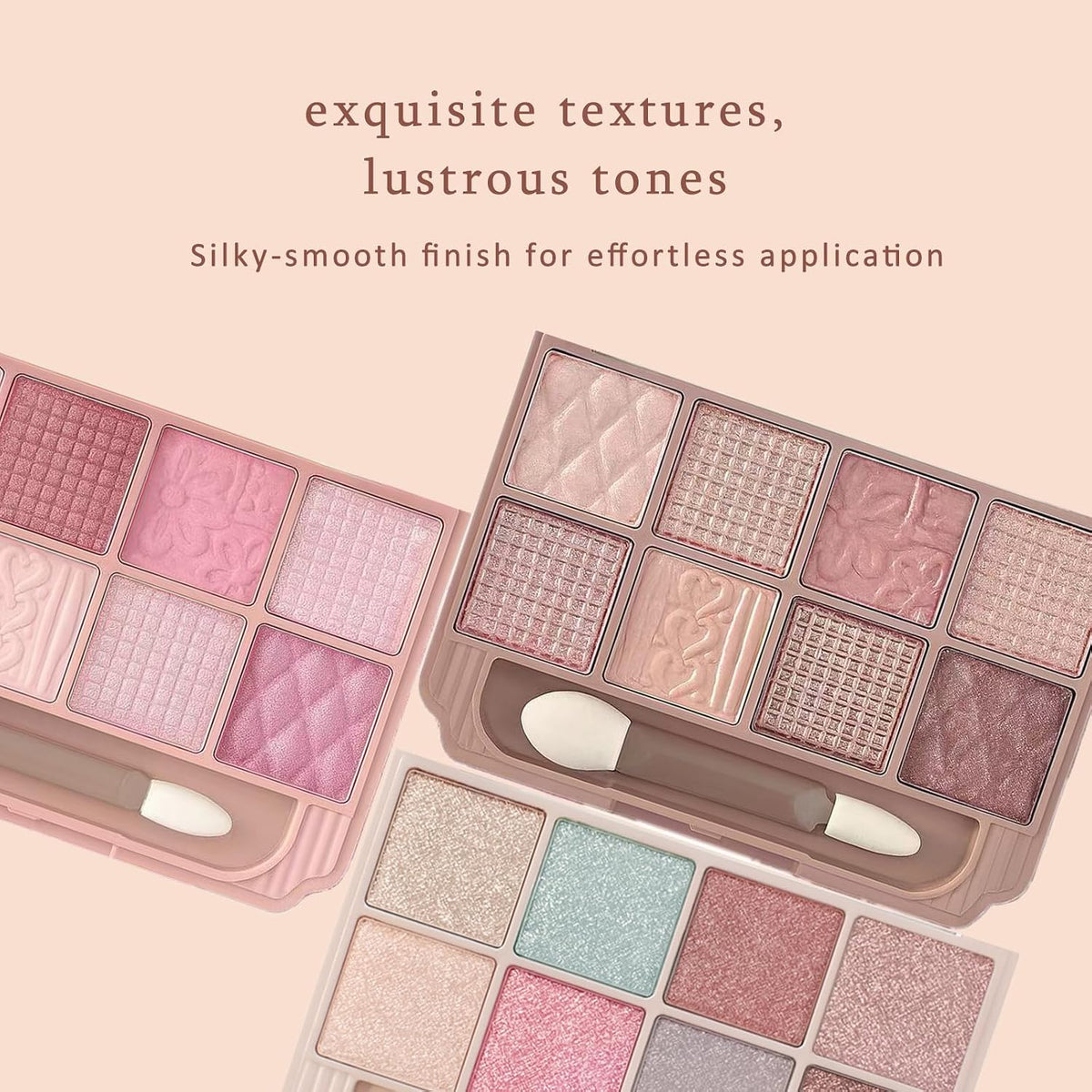 Brown and Pink Eyeshadow Palette Blendable Warm Shimmer Eyes Makeup Palette