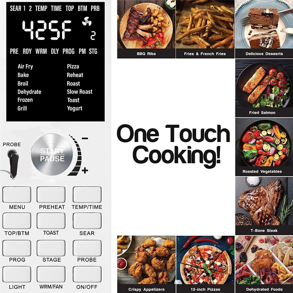 Bravo Air Fryer Toaster Smart Oven, 12-in-1 Countertop Convection | 30-QT XL Capacity, 50°-500°F Temperature