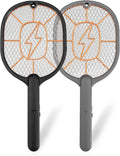 2-Pack Electric Fly Swatter – Battery Powered Mosquito & Bug Zapper Racket with Safe Mesh & Wall-Mount Design for