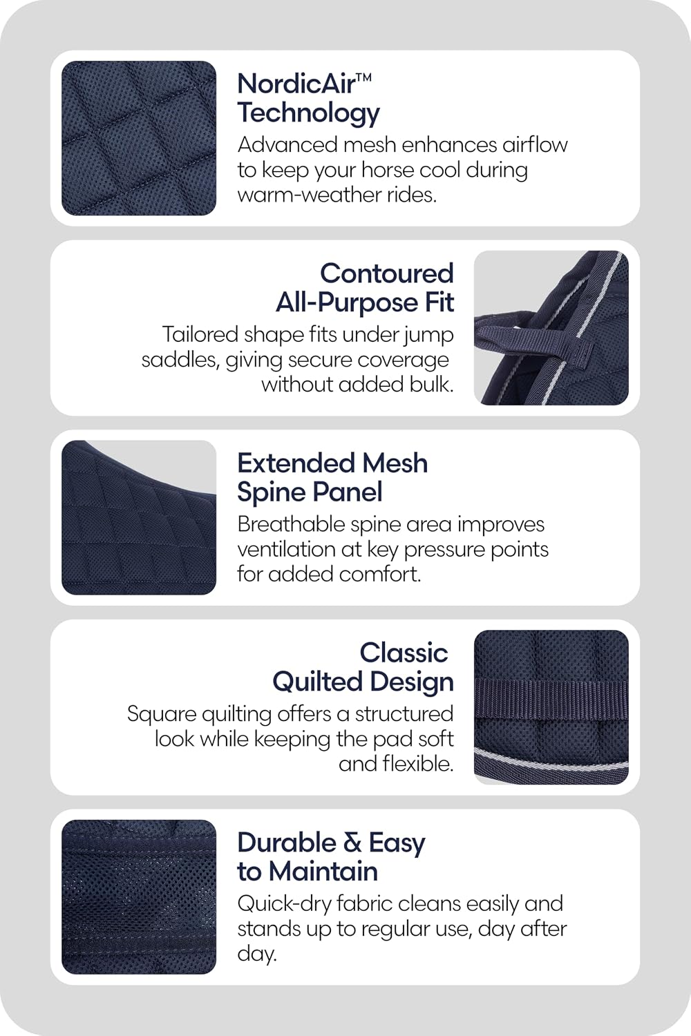 Svalbard NordicAir Tech Horse Saddle Pad, Equestrian Saddle Pads