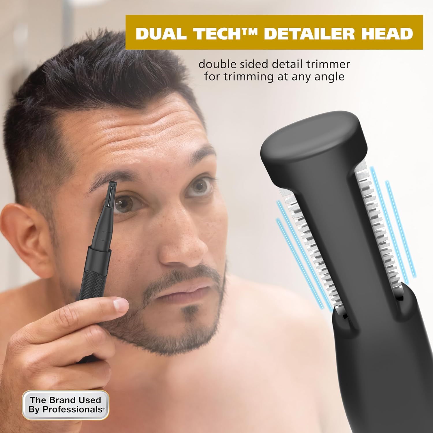 Manscaper 2-in-1 Lithium Battery Eyebrow & Nose Hair Trimmer for Men
