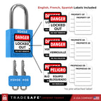 Lockout Locks, 10 Blue Loto Locks Keyed Different, 2 Keys Each