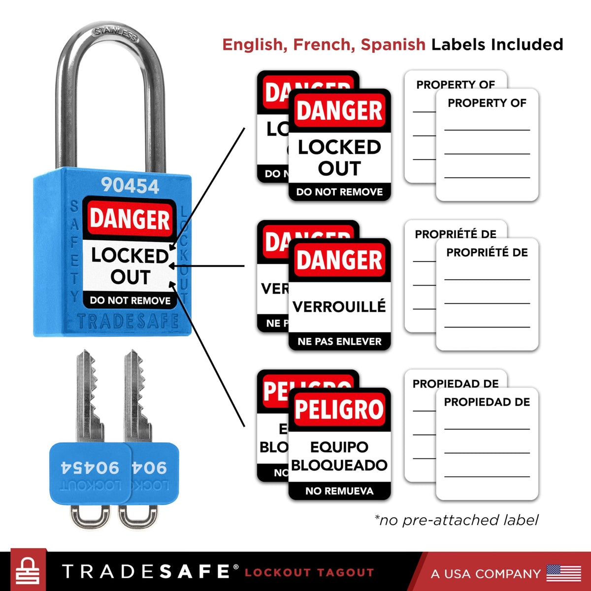 Lockout Locks, 10 Blue Loto Locks Keyed Different, 2 Keys Each