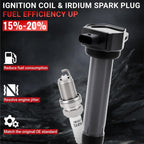 PZ Ignition Coil Pack UF557 & Spark Plugs 4503 for 2007-2017 Jeep Compass