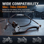 1 Set 7/8" Motorcycle Left Clutch Lever Handle Cable, Heavy-Duty Alloy Handle & Pull Cable for 50-150 cc, Anti-Breakage Anti-Rust Clutch Lever Kit, Replacement for Motorcycles ATVs (Black)